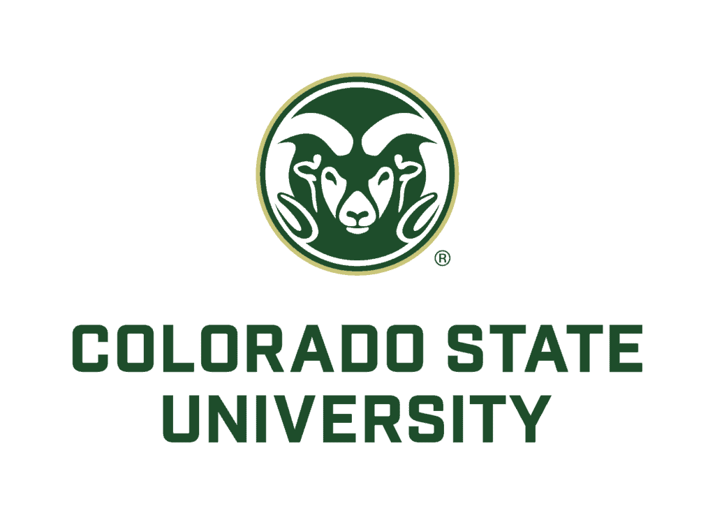 Colorado State University logo featuring a stylized ram's head in green and white, representing the university's mascot and branding.