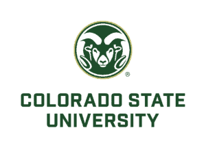 Colorado State University logo featuring a stylized ram's head in green and white, representing the university's mascot and branding.