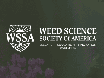 WSSAs Weed Science Society of America logo emphasizing research, education, and innovation in weed science since 1956.